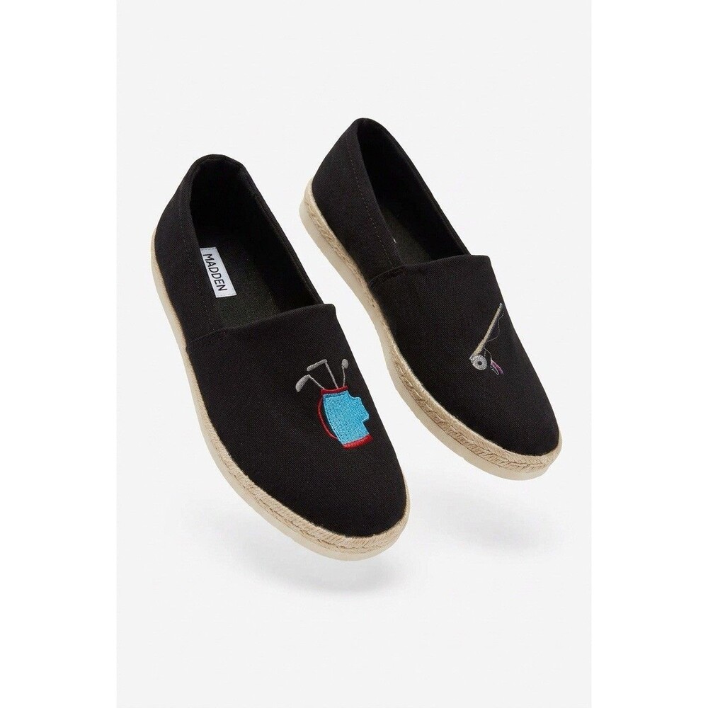 Steve Madden Men's Golf Espadrilles Slip On Loafers Black Suede Size 8 Unmatched